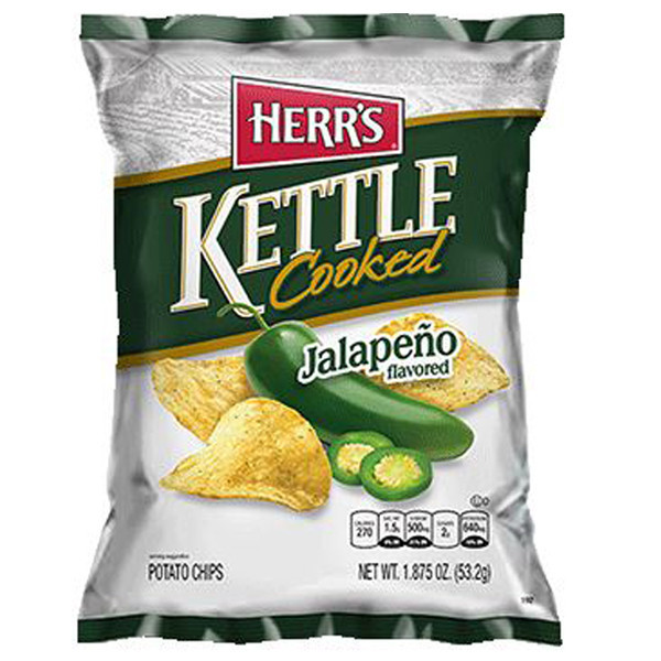 Kettle Potato Chips
 Herr s Jalapeno Kettle Potato Chips 1 9 oz Bags Pack of 24