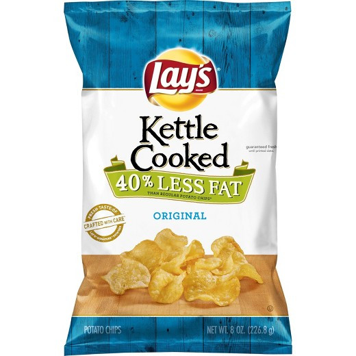 Kettle Potato Chips
 Lay s Kettle Cooked Less Fat Original Potato Chips