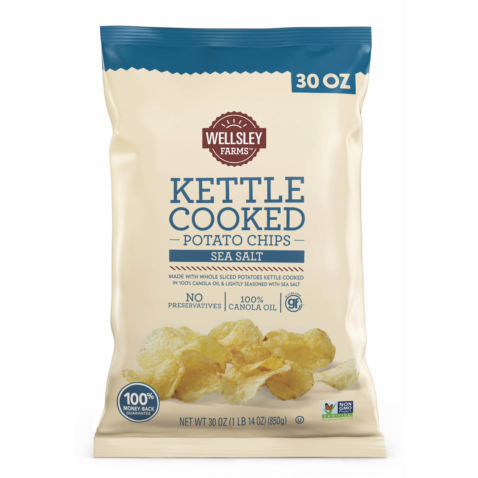 Kettle Potato Chips
 Wellsley Farms Kettle Cooked Potato Chips 30 oz BJ s