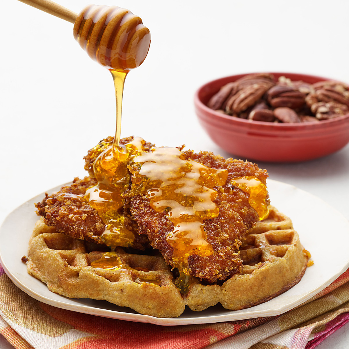 Kfc Chicken And Waffles
 Cornflake Fried Chicken & Waffles with Pecans Rachael