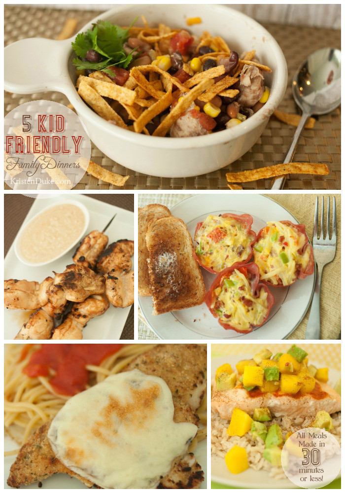 Kid Friendly Dinner Ideas
 Kid Friendly Family Dinners in under 30 minutes