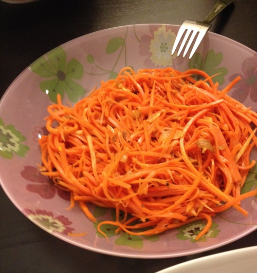 Korean Carrot Salad
 Soviet Korean carrot salad – “Morkovcha” – Silk Road Chef