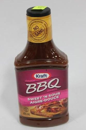 Kraft Bbq Sauce
 KRAFT 455ML SWEET AND SOUR BBQ SAUCE