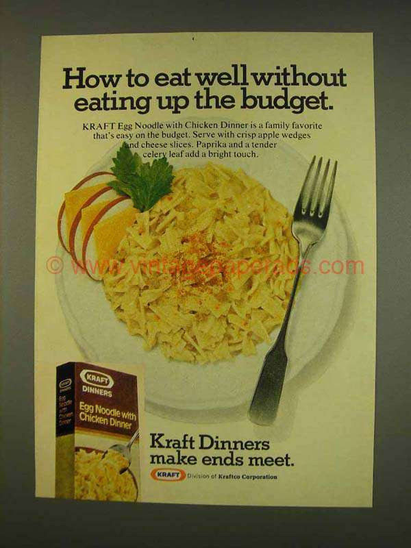 Kraft Chicken Noodle Dinner
 1976 Kraft Egg Noodle With Chicken Dinner Ad