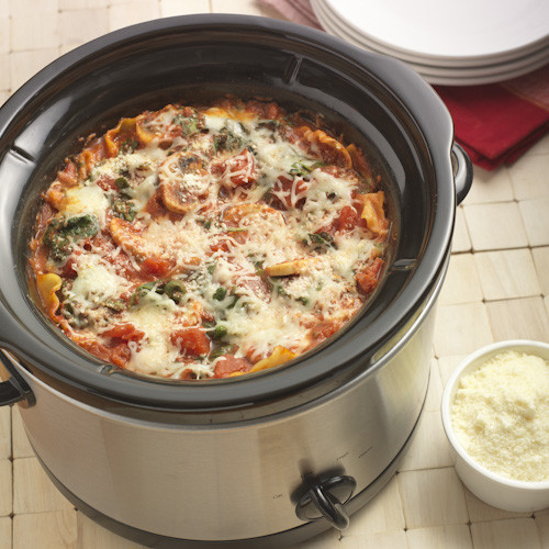 Lasagna Slow Cooker
 Recipe of the Day Slow Cooker Mushroom Spinach Lasagna