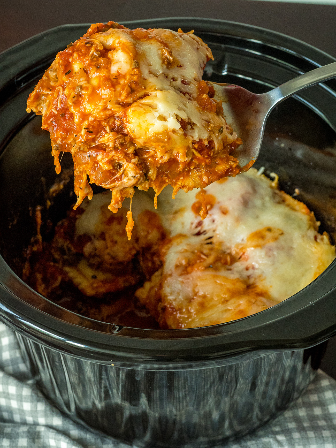 Lasagna Slow Cooker
 crockpot lasagna with frozen ravioli