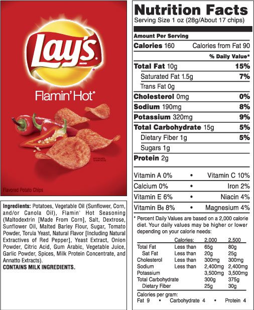 Lays Potato Chips Nutrition
 LAY S Classic Potato Chips