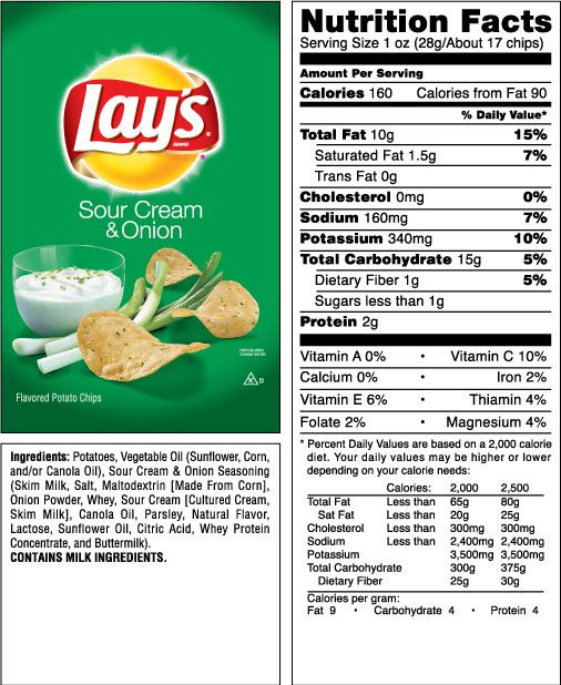 Lays Potato Chips Nutrition
 LAY S Classic Potato Chips