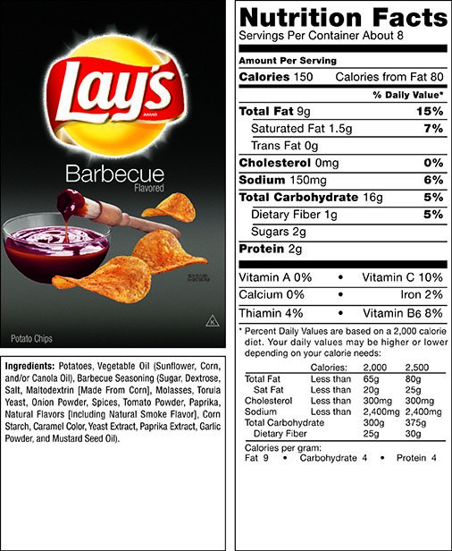 Lays Potato Chips Nutrition
 The gallery for Lays Potato Chips Nutrition Facts