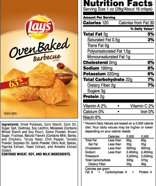 Lays Potato Chips Nutrition
 Lays Potato Chips Nutrition Facts Baked – Nutrition Ftempo