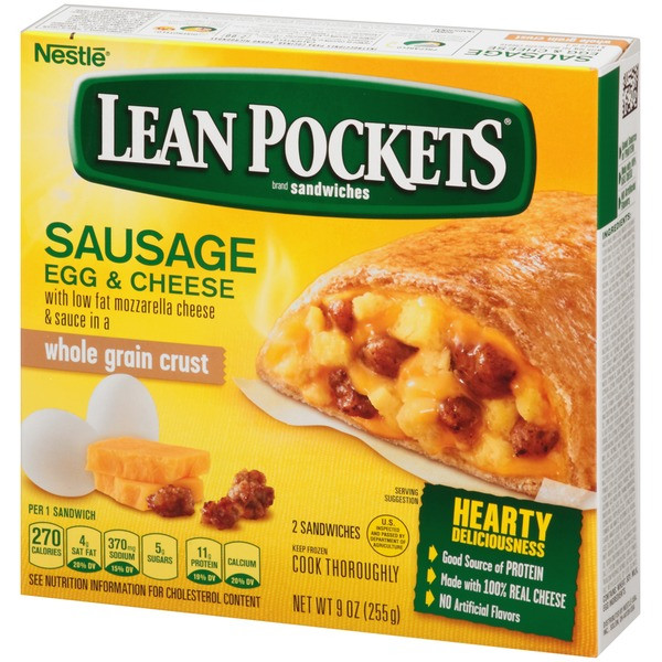 Lean Breakfast Meat
 LEAN POCKETS Nestlé Lean Pockets Breakfast Sausage Egg