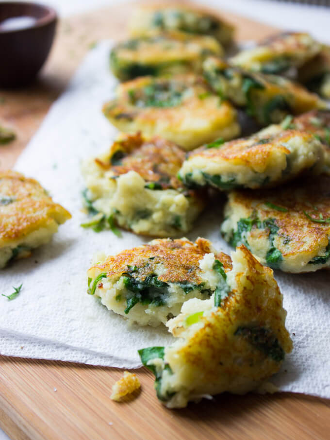 Leftover Mashed Potato Cakes
 Leftover Mashed Potato Cakes with Spinach