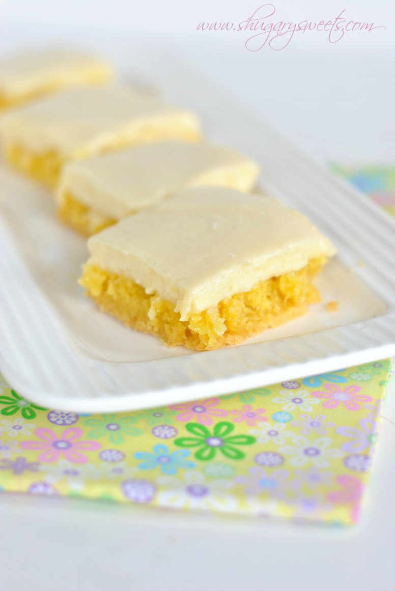 Lemon Bars With Cake Mix
 Gooey Lemon Cake Bars Shugary Sweets