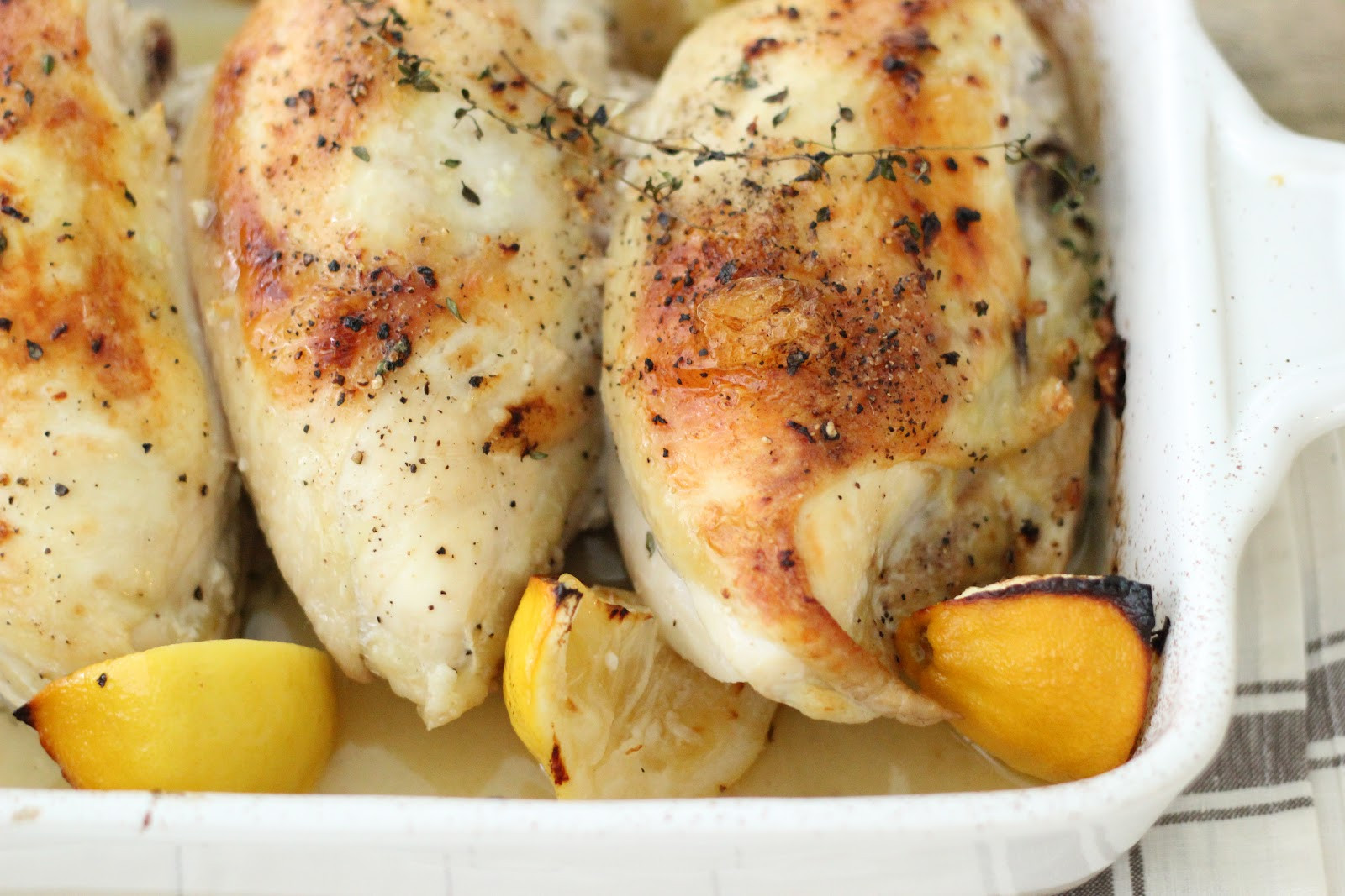 Lemon Roasted Chicken
 Jenny Steffens Hobick Lemon Garlic & Thyme Roasted