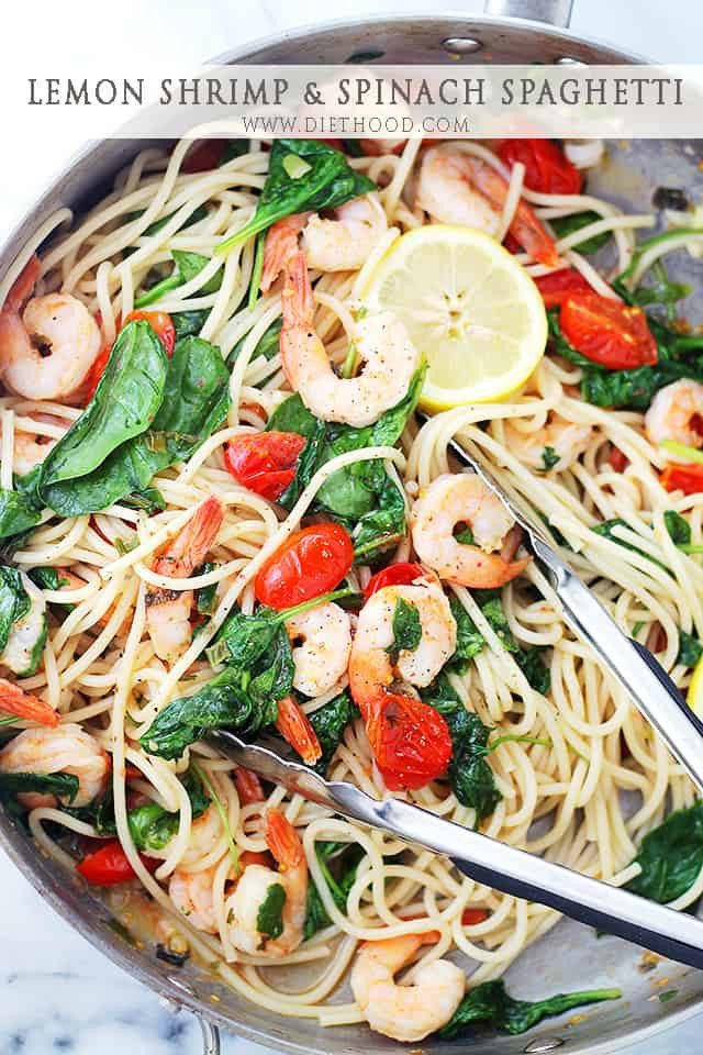 Lemon Shrimp Pasta
 Lemon Shrimp and Spinach Spaghetti Recipe