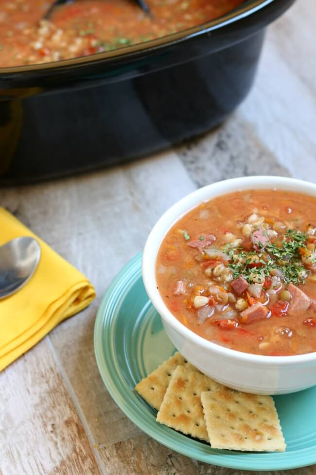 Lentil Barley Soup
 Slow Cooker Ham Lentil and Barley Soup 365 Days of Slow