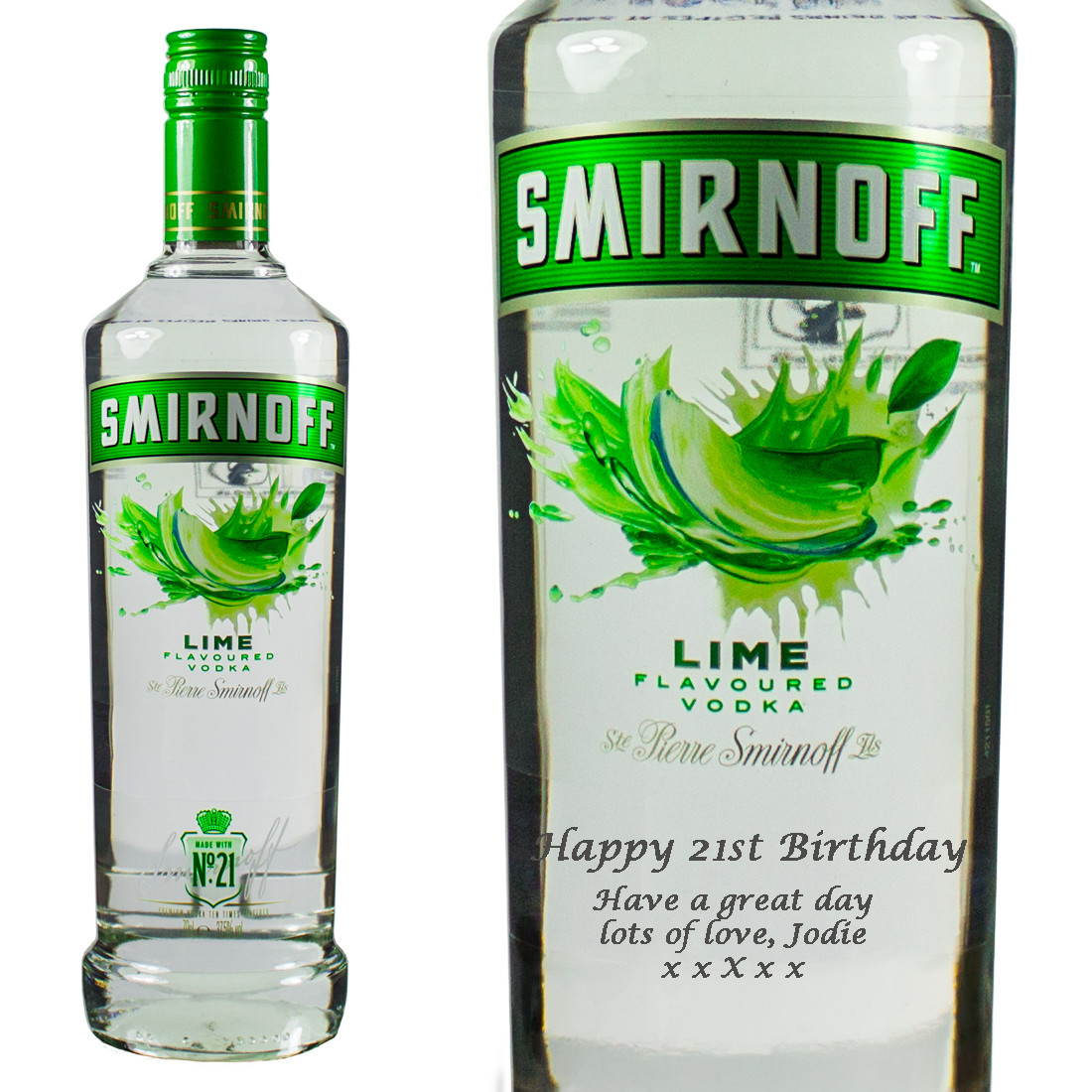 Lime Vodka Drinks
 Personalised Smirnoff Lime Vodka 70cl at Prestige Drinks