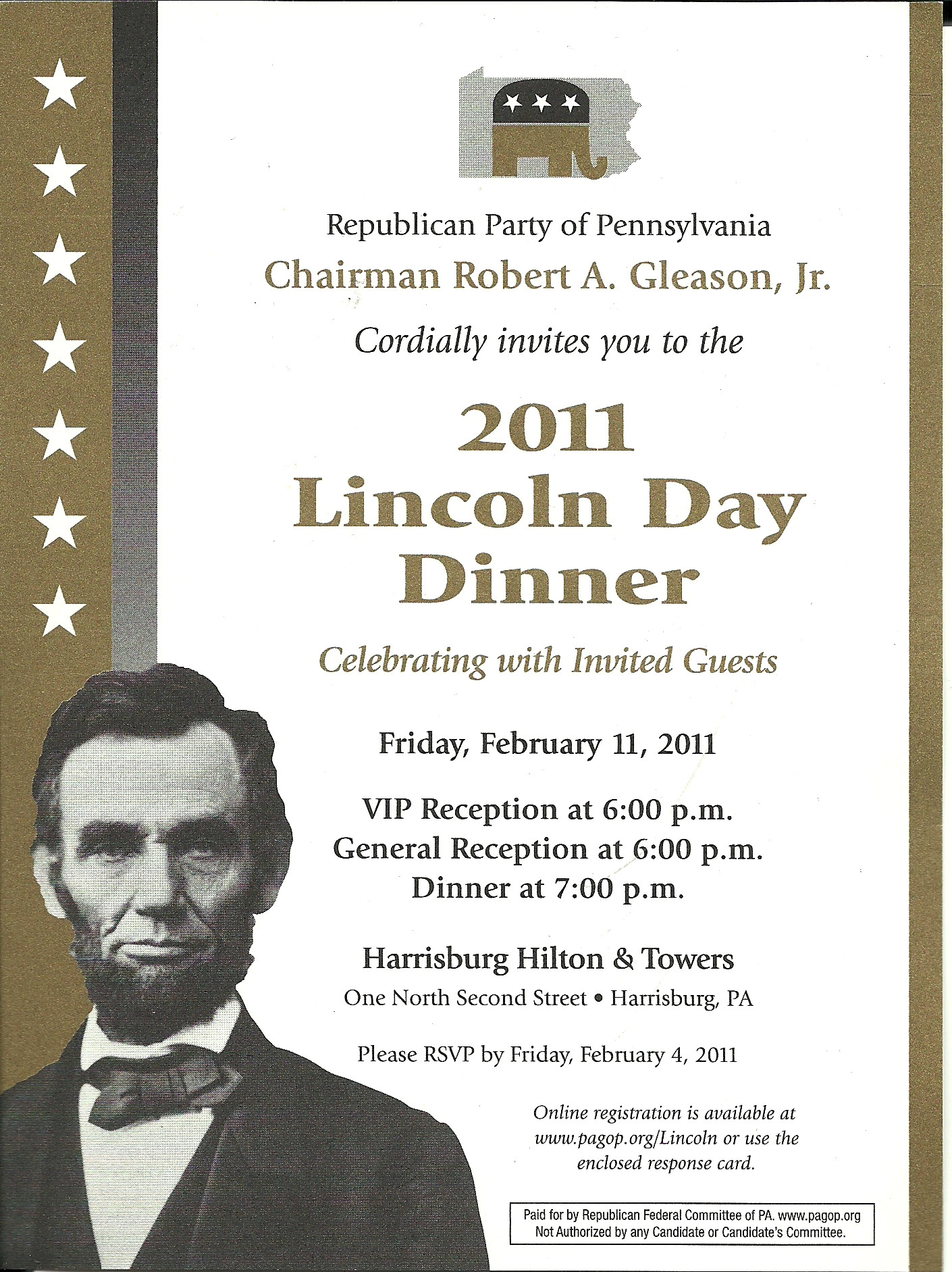 Lincoln Day Dinner
 2011 PA GOP Lincoln Day Dinner