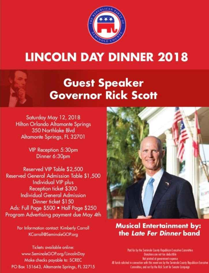 Lincoln Day Dinner
 Seminole GOP 2018 Lincoln Day Dinner Features Guest