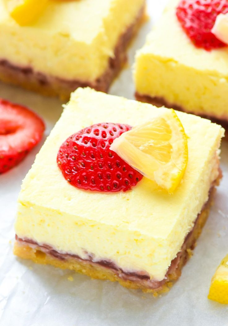 Lite Summer Desserts
 Strawberry Lemon Cream Cheese Bars Recipe