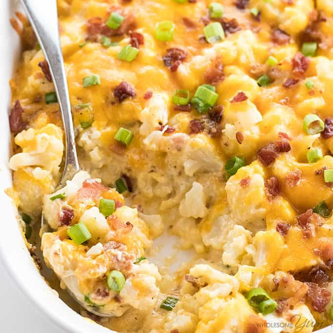 Loaded Cauliflower Casserole
 Easy Cheesy Loaded Cauliflower Casserole Recipe