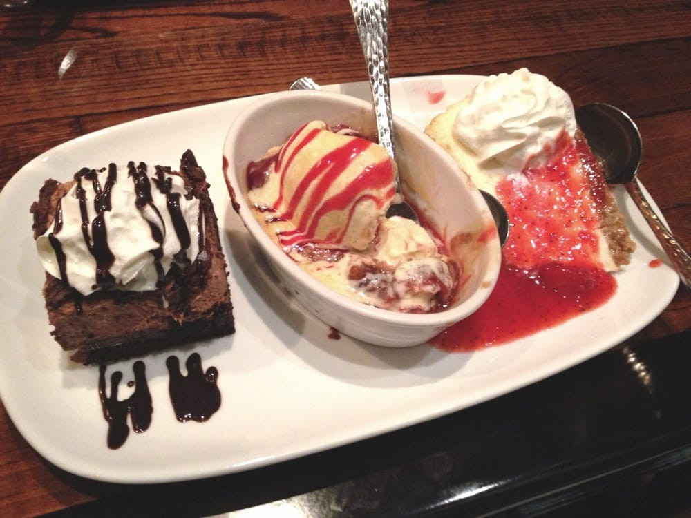 Longhorn Steakhouse Desserts
 Dessert Sampler Chocolate cake strawberry cheesecake