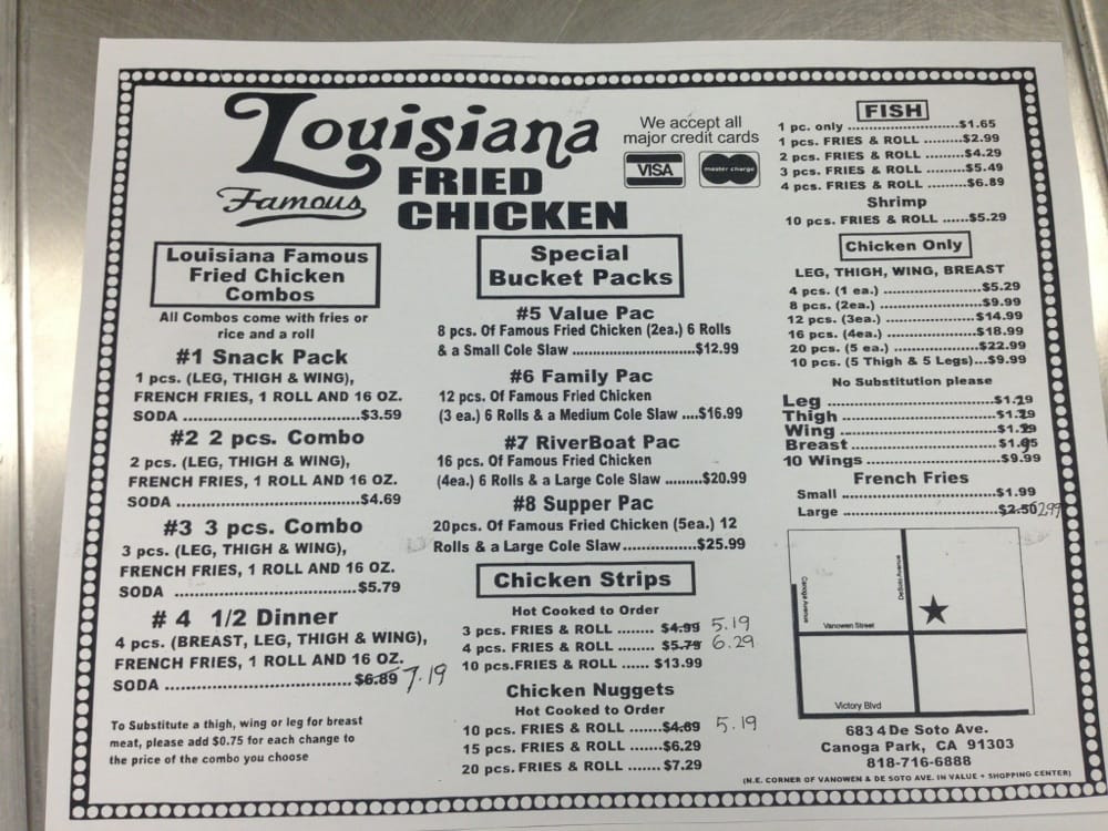 Louisiana Fried Chicken Menu
 Louisiana fried chicken menu call ahead Yelp