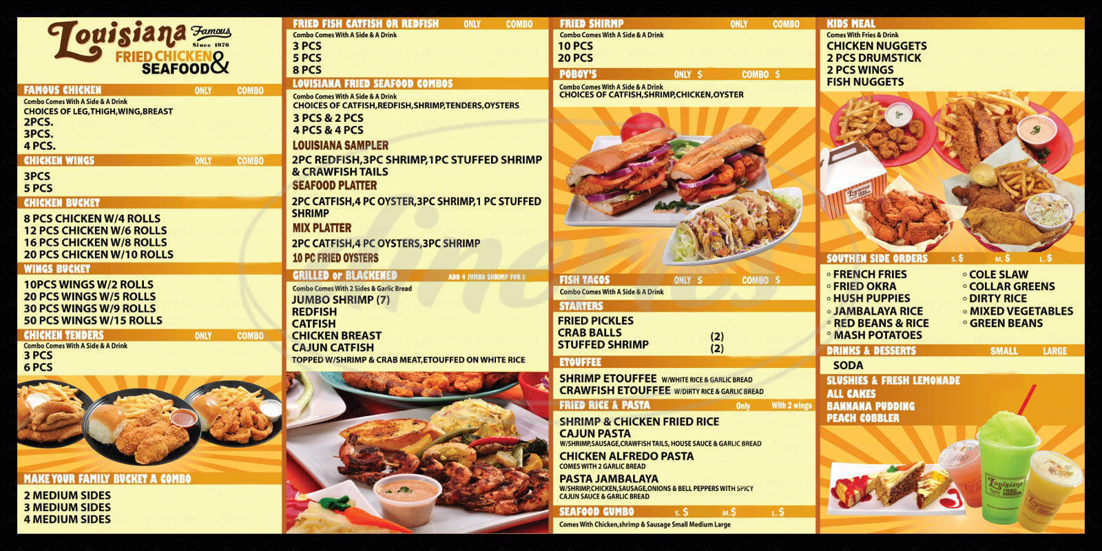 Louisiana Fried Chicken Menu
 Louisiana Famous Fried Chicken Seafood Menu Houston