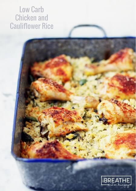 Low Carb Baked Chicken
 Low Carb Baked Chicken and Cauliflower Rice IBIH