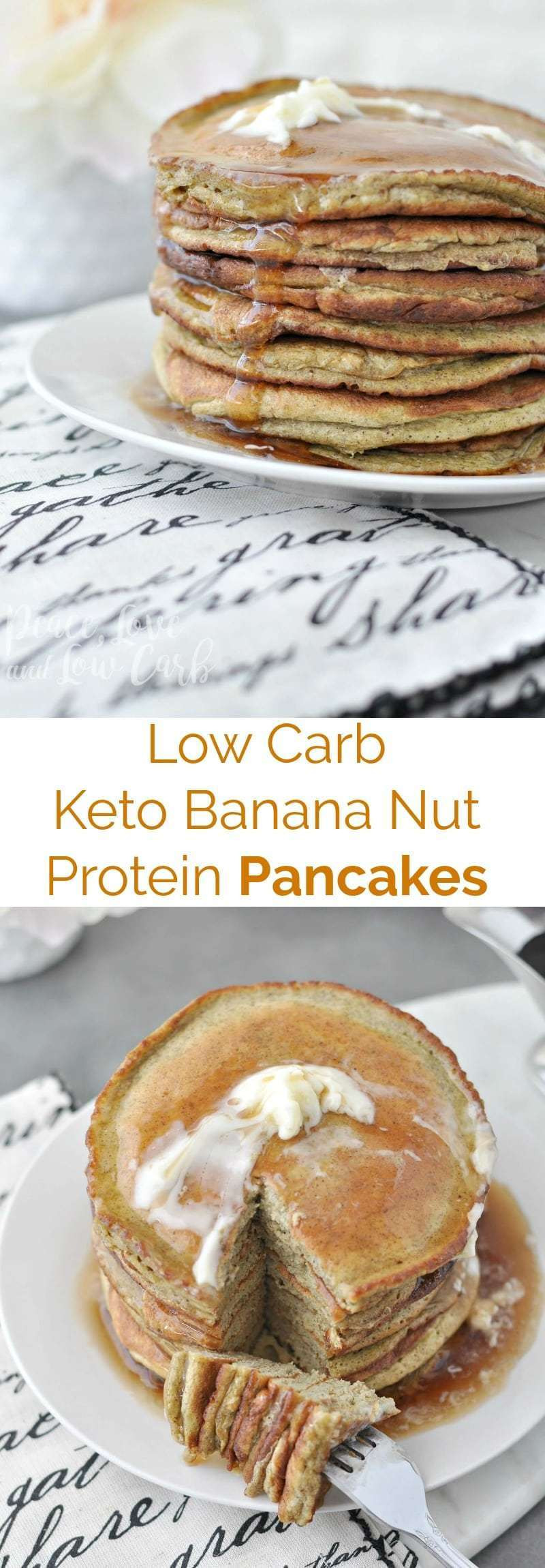 Low Carb Banana Pancakes
 Low Carb Keto Banana Nut Protein Pancakes