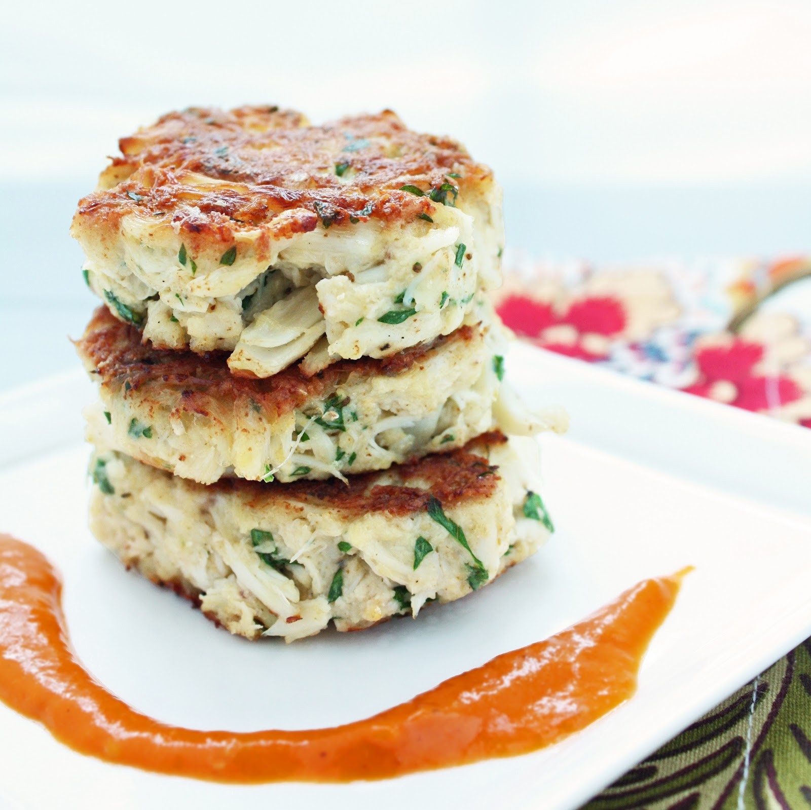 Low Carb Crab Cakes
 Low Carb Crab Cakes w Roasted Red Pepper Sauce