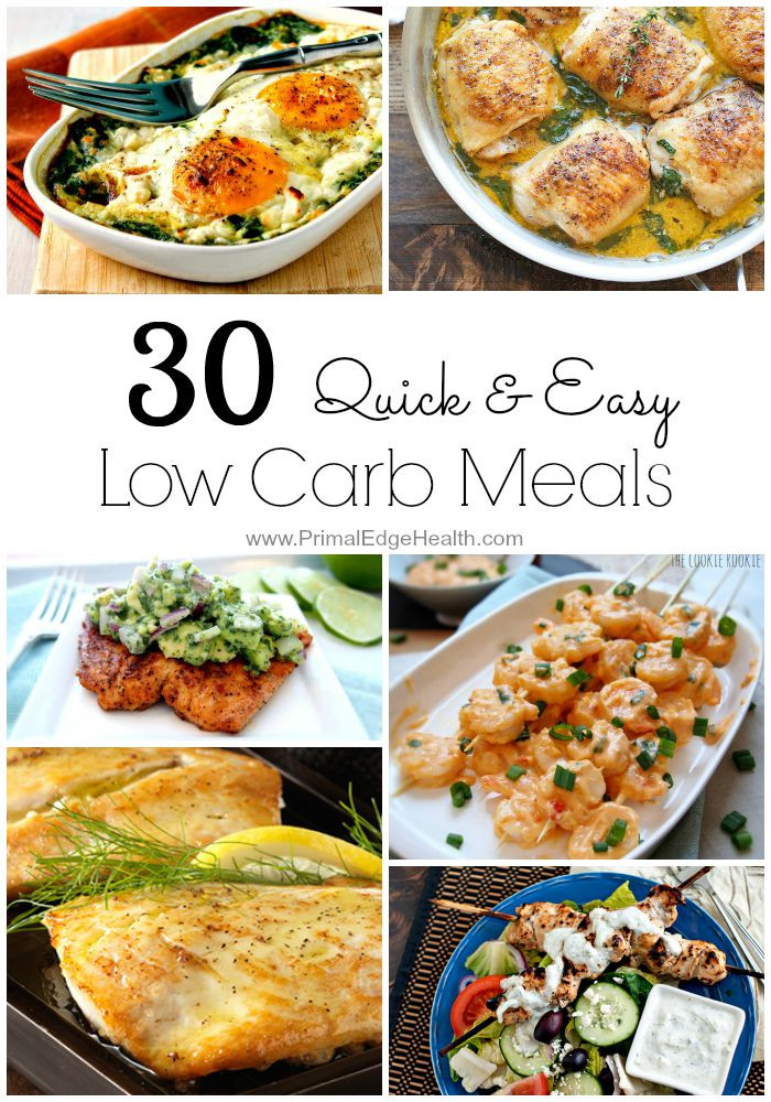 Low Carb Dinner Meals
 30 Quick & Easy Low Carb Meals Primal Edge Health