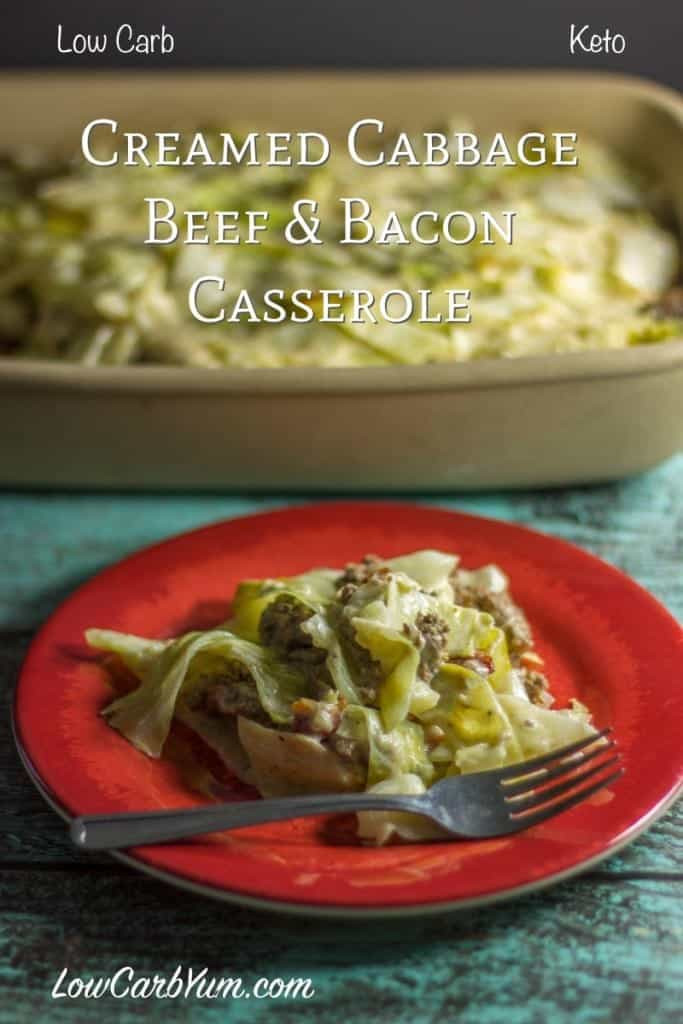 Low Carb Ground Beef Recipes Cream Cheese
 Creamed Cabbage & Ground Beef Casserole