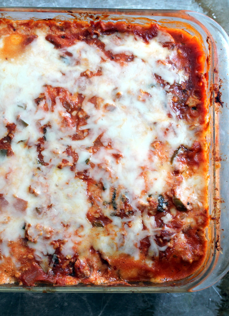 Low Carb Lasagna
 Low Carb Zucchini Lasagna with Spicy Turkey Meat Sauce