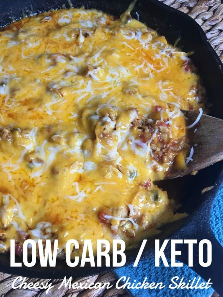 Low Carb Mexican Chicken Casserole
 Cheesy Mexican Chicken Skillet low carb keto Kasey Trenum