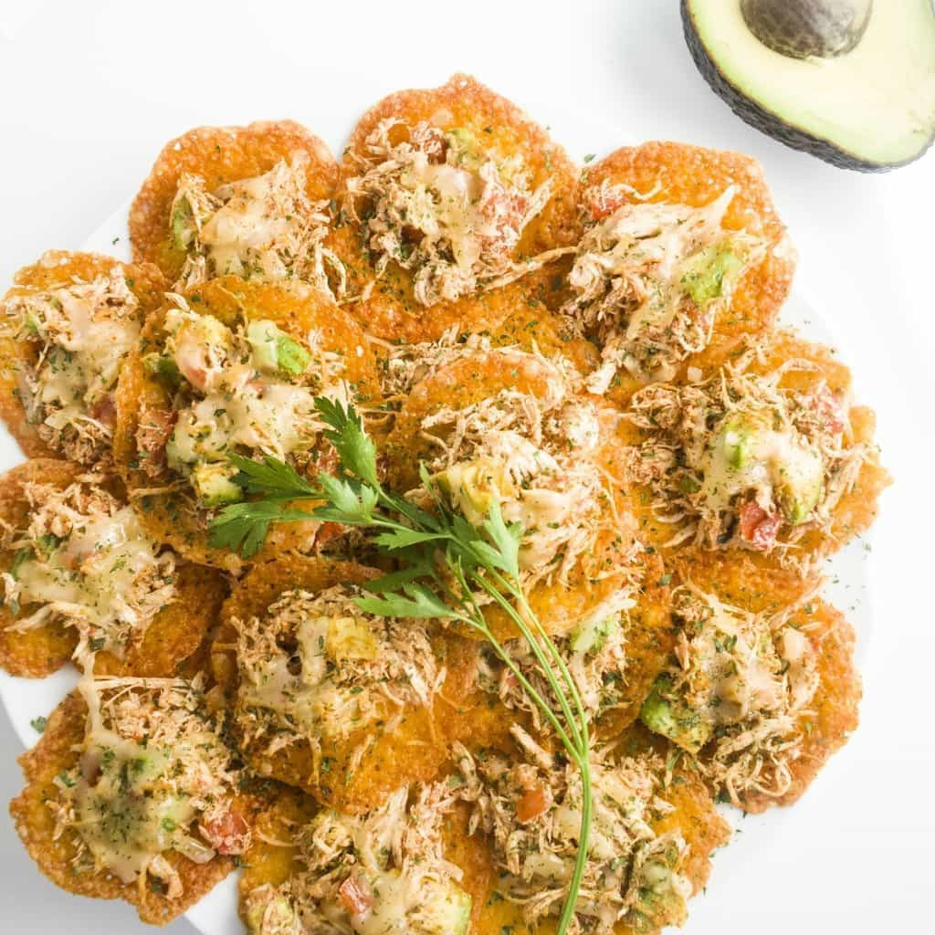 Low Carb Nachos
 Low Carb Nachos with Spicy Chicken & Cheddar Gluten free