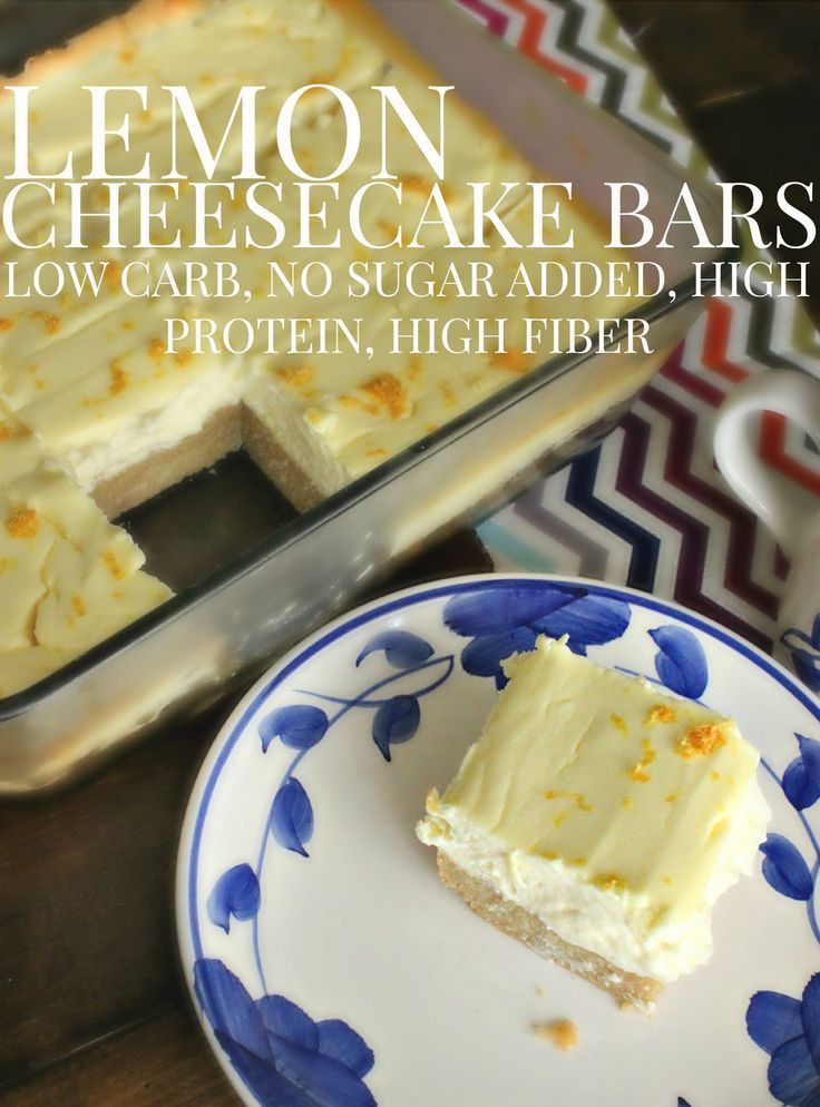 Low Carb No Sugar Desserts
 Low Carb No Carb Lemon Cheesecake Bars No Sugar Added