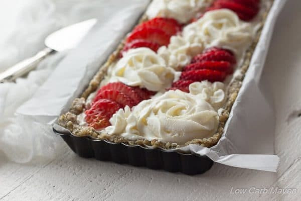 Low Carb Strawberry Dessert
 No Bake Sugar Free Strawberry Cheesecake Tart low carb