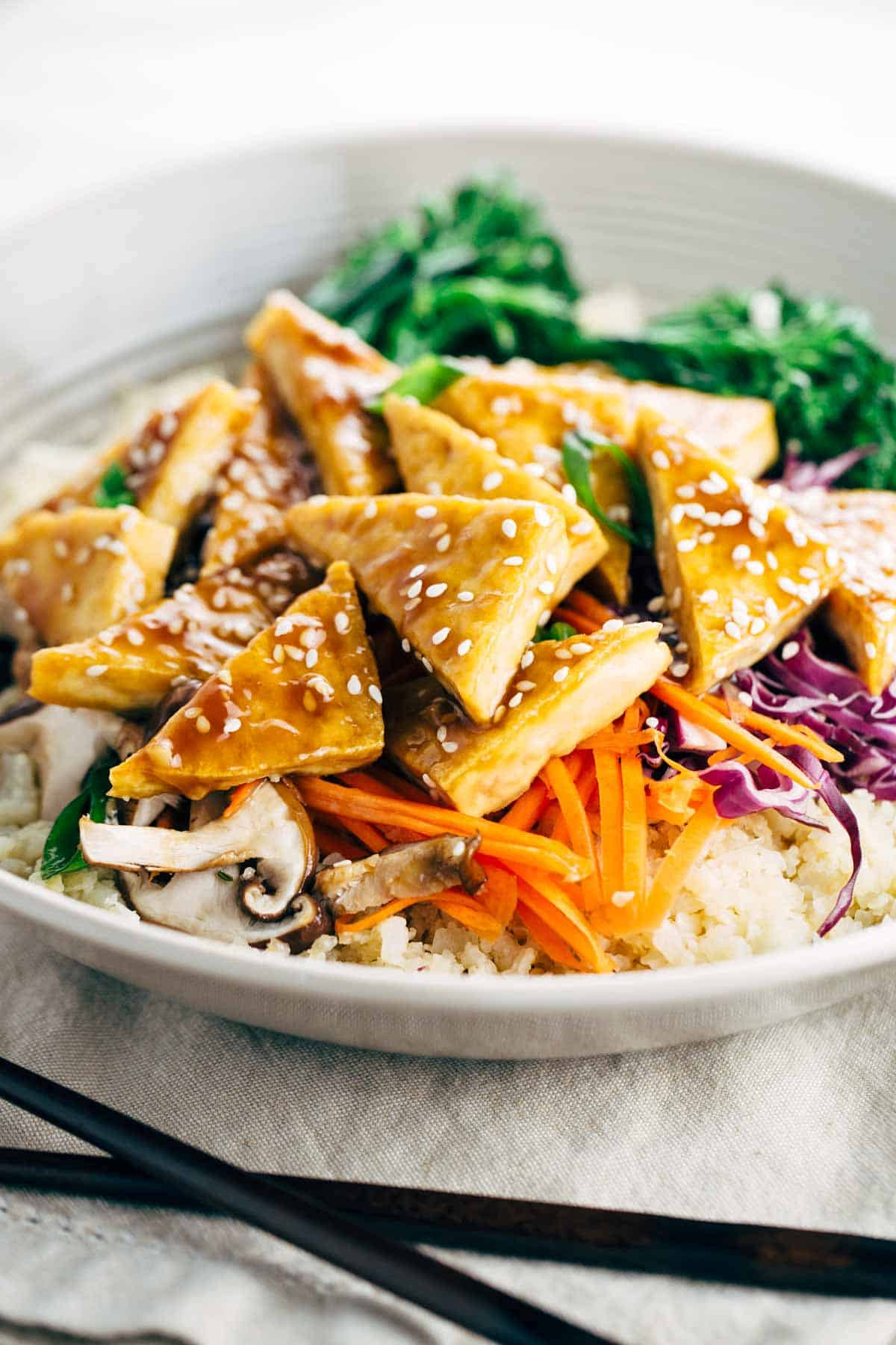 Low Carb Tofu Recipes
 Healthy Teriyaki Tofu Bowl with Cauliflower Rice