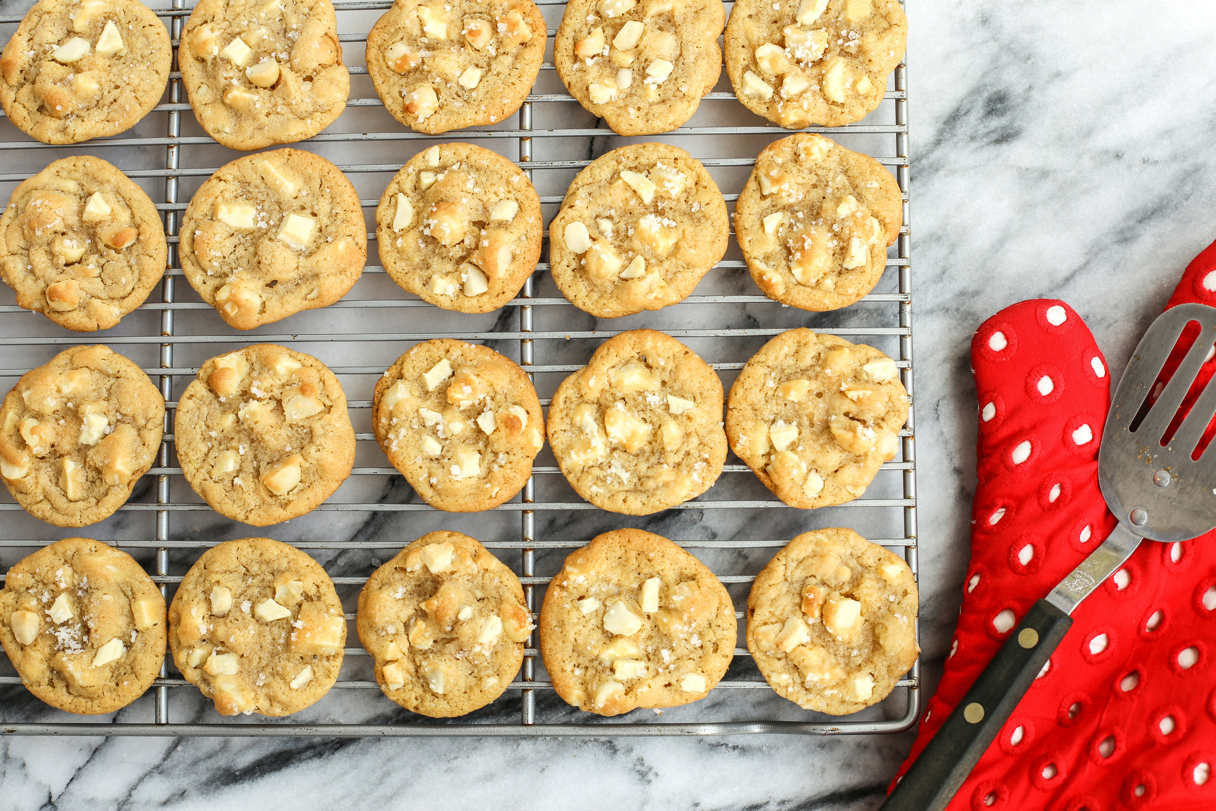 Macadamia Nut Cookies
 White Chocolate Macadamia Nut Cookies with Sea Salt