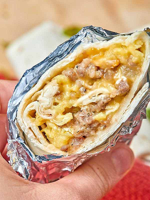 Make Ahead Breakfast Burrito Recipes
 Easy Make Ahead Breakfast Burrito w Eggs & Sausage