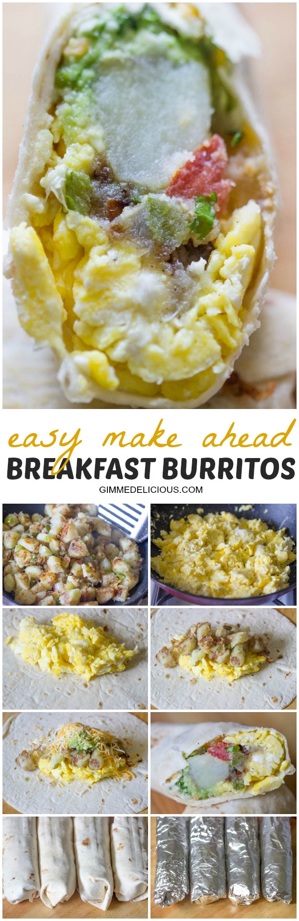 Make Ahead Breakfast Burritos
 Make Ahead Breakfast Burritos