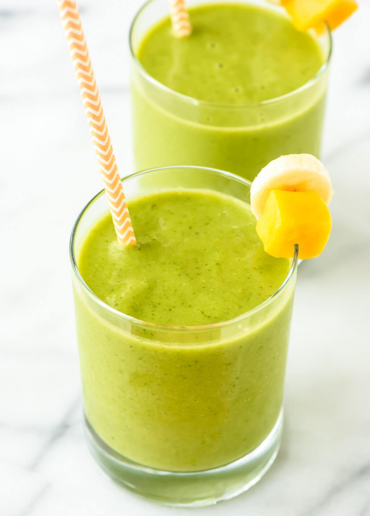 Mango Smoothie Recipes
 4 Ingre nt Mango Green Smoothie