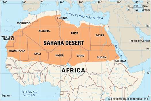 Map Of The Sahara Dessert
 Sahara Map & Facts