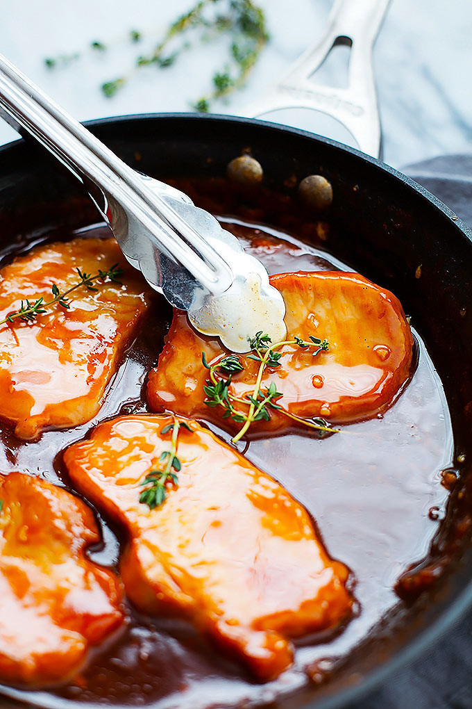 Maple Pork Chops
 e pan maple glazed pork chops