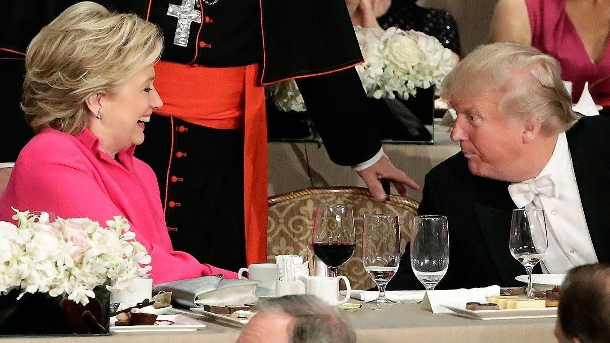 Maria Bartiromo Al Smith Dinner
 Trump jeered over Clinton slams at charity dinner as