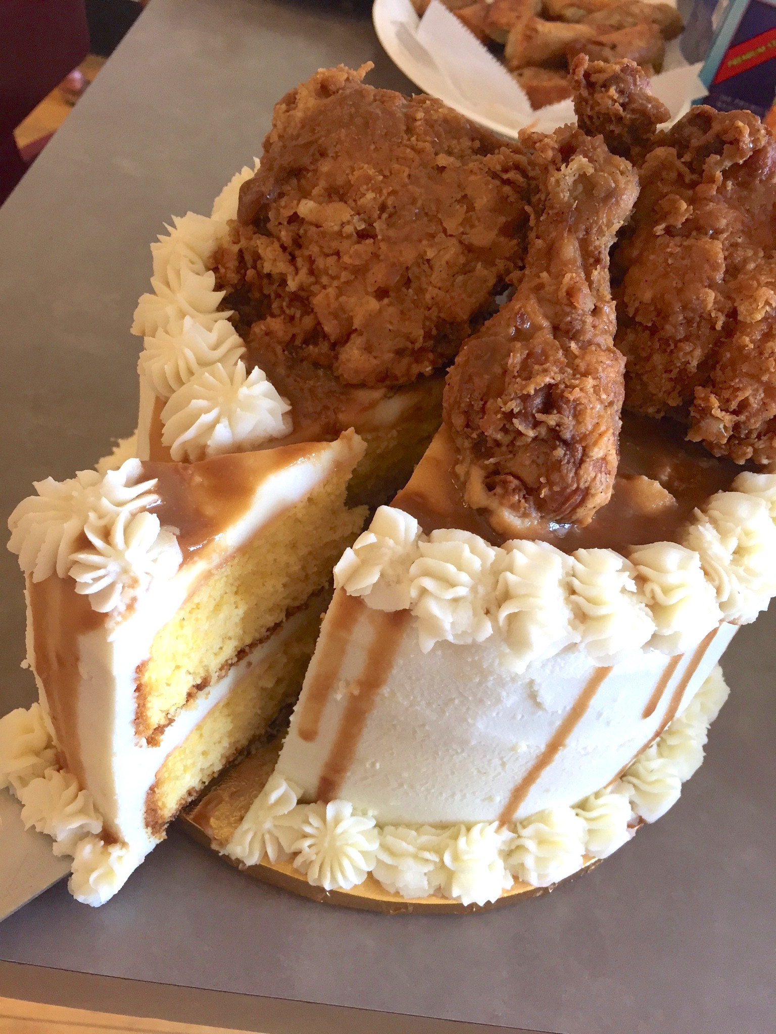 Mashed Potato Cakes
 This fried chicken mashed potato cake is a dinner dream