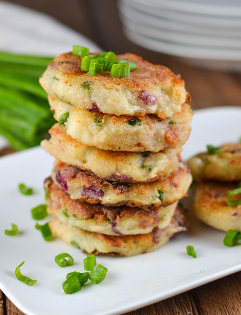 Mashed Potato Cakes
 Gluten Free Bacon Leftover Mashed Potato Cakes