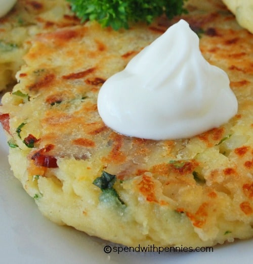 Mashed Potato Cakes
 Loaded Mashed Potato Cakes