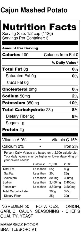 Mashed Potato Nutrition
 Cajun Mashed Potatoes MamaSezz